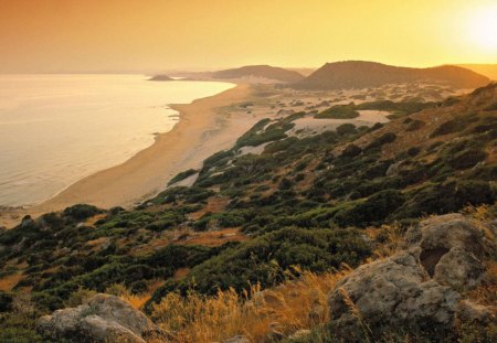 kirpasa peninsula turkish cyprus - hill, coast, sea, mist, peninsula