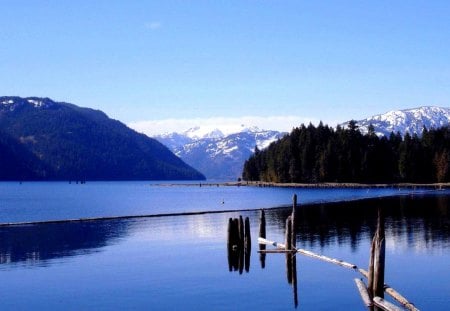 WINTER LAKE - winter, snow, lake, forest, mountain