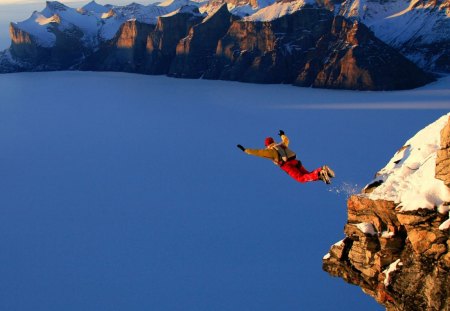 Jumper - extreme, mountain, parachute, jump, fly