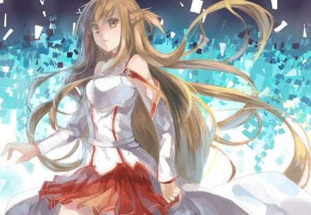 Yuuki Asuna - beauty, asuna, girl, wall, anime, sword art, new