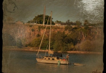 Sailboat in Vintage. - sailboat, brisbane, photography, vintage