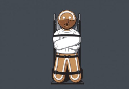 The Night Ginger snap - straitjacket, funny, mask, gingerbread man