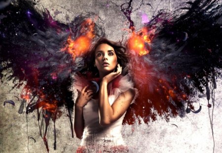 Angel Artwork - work, art, fire, anger