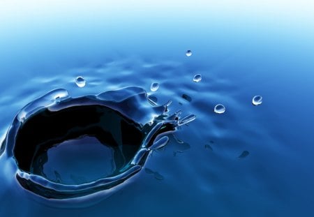 Water Drop - drop, water, blue, hot, 3d