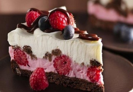 cake - cream, dessert, raspberry, chocolate, sweet, cake