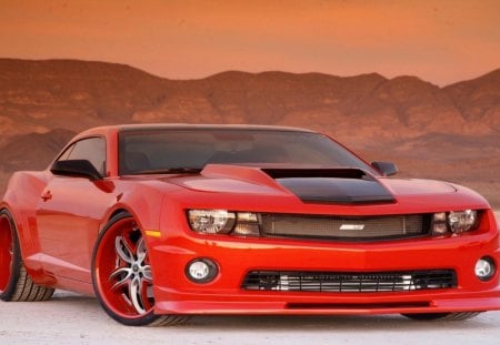 Red Camaro - car, vehicle, red, camaro