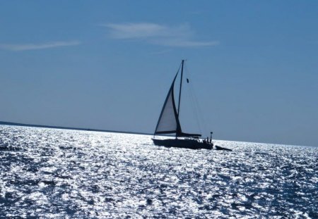 Sailing - sailing, water, sky, boat