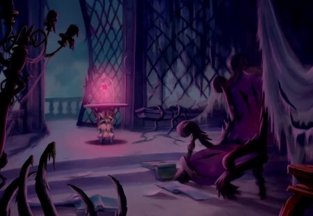 Her first view of the rose - beauty, wreck, beast, disney, rose, animation