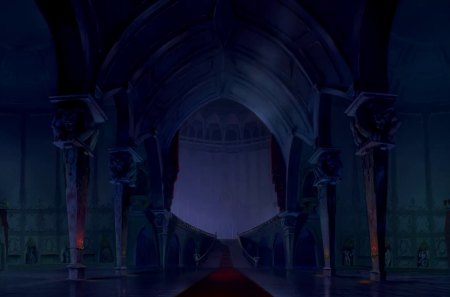 Nice shot of the castle's entryway - beauty, beast, castle, disney, interior, animation