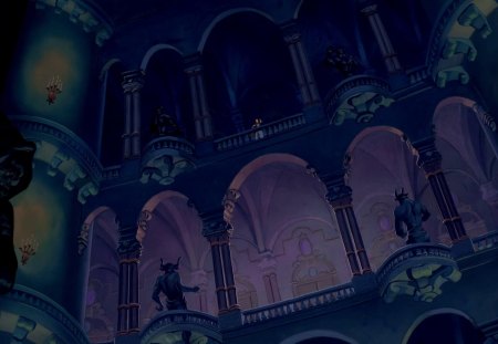 Belle searches the castle for her father - animation, beauty, disney, beast, castle