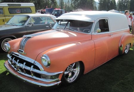 Pontiac 1953 - white, headlights, photography, orange, pontiac