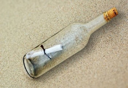 Faster Than The Postal Service - bottle, glass, cork, message