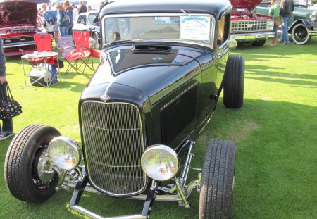 1932 Ford coupe - black, Ford, tires, headlights, photography