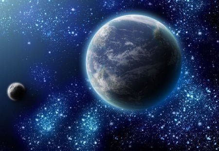 Blue Planet - space, star, blue, planet