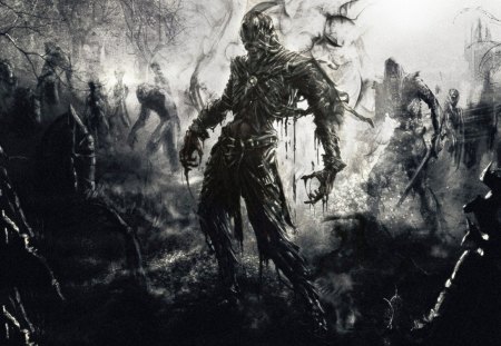 Dark - mummy, epic, dark, warrior, creature, zombie, sword, skeleton