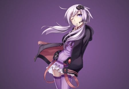 Yuzuki Yukari - tail, twin, sexy, hot, girl, hair, yukari, music, yuzuka, white, purple, vocaloid, anime, cute