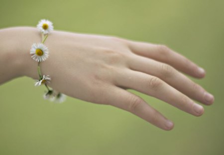 ~ FRIENDSHIP ~ - flowers, delicate, hand, bracelet, simple