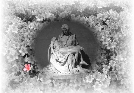 JESUS - black, white, jesus, statue