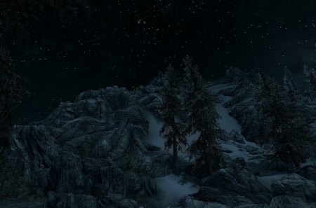 Winter stars (beautiful fullscreen!) - pretty, winter, beautiful, snow, night, lovely, stars, mountain, sky