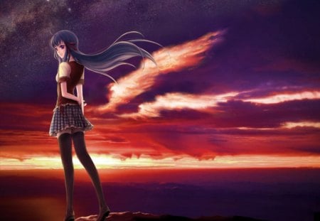 cloud wings long hair ribbons scenic - cloud-wings, long-hair, scenic, ribbons