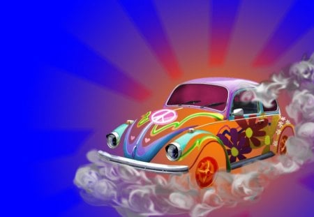 HIPPY BEATLE - car, vw beatle