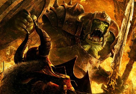 Lava orcs - fight, battle, orcs