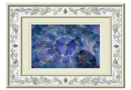 Framed Dream Catcher Blue Ice Cave - ice, multi media, water, dream, catcher, fractals, blue, cave, framed