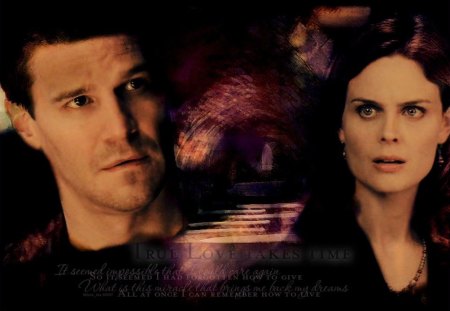 Bones- Booth & Brennan - david boreanaz, booth, brennan, love, bones