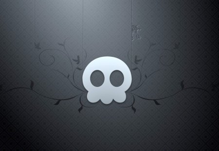 Skull - skull, abstract, light, black, cute, gray