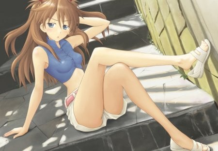 Asuka - anime, asuka, evangelion, summer