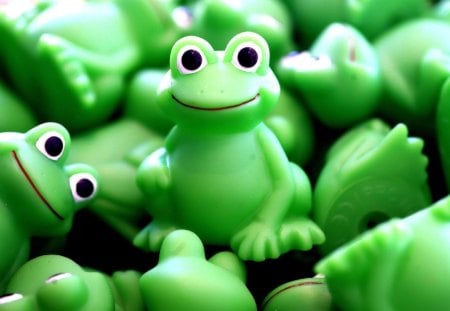 A Page Full of Frogs - sitting, 3d, frogs