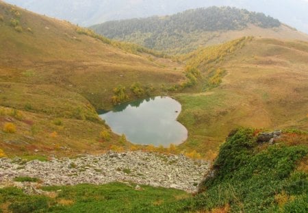 ~LAKE OF LOVE~ - a beautiful landscape, with a small, a, heart, lake forming