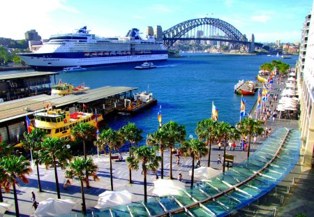 THE QUAY SYDNEY - water, ship, buildings, ferry