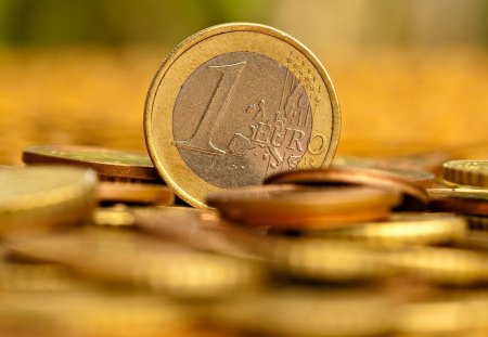 1 Euro - abstract, euro, coins, beautiful, photography