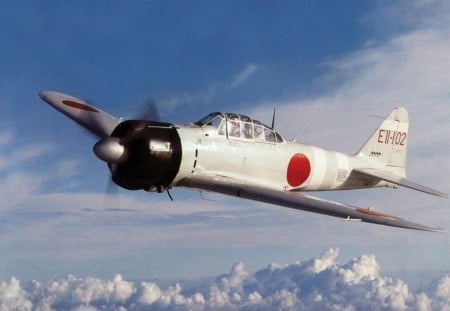 A6M2 Mitsubishi Zero. - imperial japanese navy, carrier fighter, zeke, a6m2, mitsubishi zero