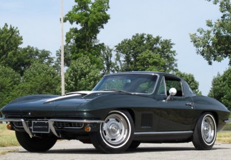 corvette - black, original, corvette, beautiful