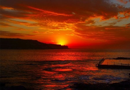 INSPIRATIONAL - water, sunrise, yellow, red