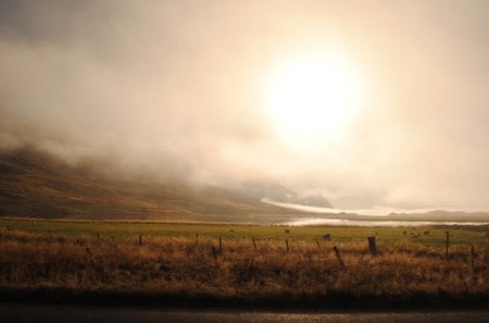 Sun - wonderful, sunset, beautiful, farm, sun