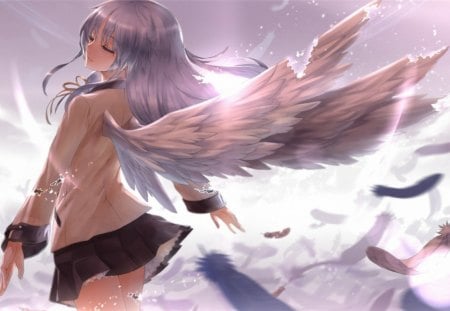 Angel Beats - wings, women, cute, angel