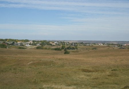 Calgary fields - fields, photography, blue, clouds, green