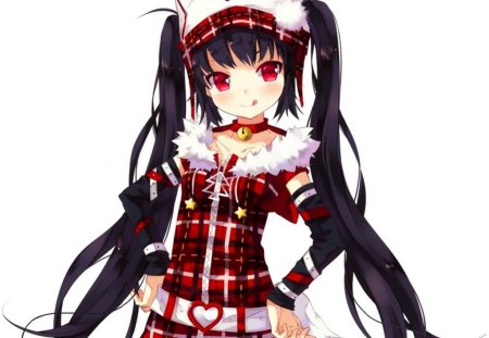 Kooh - girl, cap, long hair, kooh, black hair, red eyes, white, game, pangya, sweet, cute