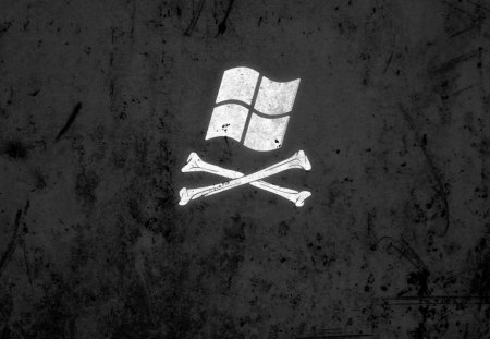 Windows pirate version - windows, microsoft, pirate, bone, logo