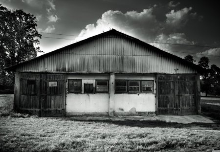 Shed - black and white, farm, old, shed