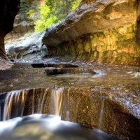 stream in a tunnel in zion np utah