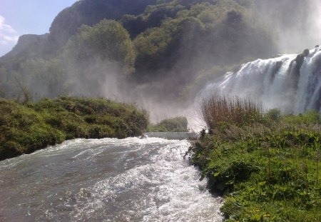 Marmore Falls - river, nature, italy, waterfall