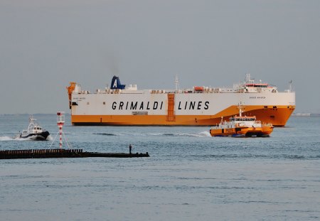 Roro and 2 pilots - pilot, roro, netherlands, holland, vlissingen, flushing, boat