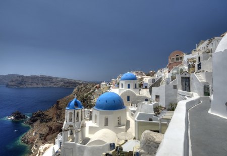 Beautiful Santorini - white, nature, sky, santorini, blue, beautiful, house