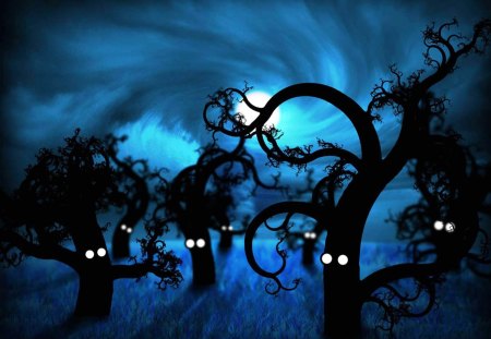 Beware of the trees on Halloween - halloween, branches, danger, trees, dark, night, spooky