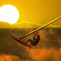 Windsurfing at Sunset