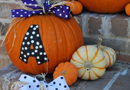  Beautifully October♥ - blue, forever, decor, fashion, entertainment, polka dots, pumpkin, love, orange, fall, black, white, autumn, halloween, bow, ribbons